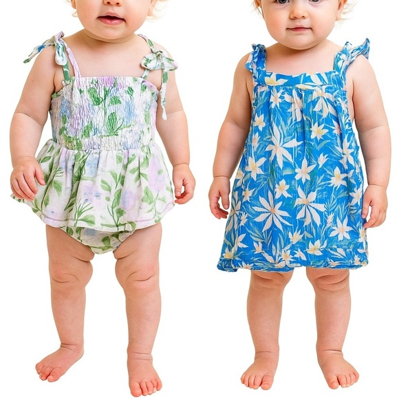 ANGEL DEAR Organic Cotton Muslin Floral Baby Girl Set - Picture 1 of 9